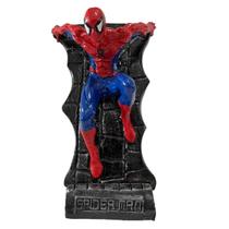 Boneco Estatueta Homem Aranha Com Diorama Resina 18Cm