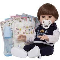 Boneco Estilo Reborn Homem Olho Castanho Com Kit Acessórios Boneco Estilo Reborn Homem Olho Castanho Com Kit Acessórios
