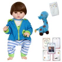 Boneco Estilo Reborn Masculino Girafa Grande 9 Acessórios Boneco Estilo Reborn Masculino Girafa Grande 9 Acessórios
