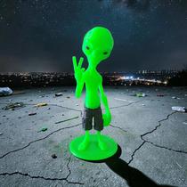 Boneco Et Alienígena Extraterrestre Bermuda Preta e bola Sinal da Paz Decoração 11,5 cm Figura de Ação 3D PLA Biodegrad Boneco Et Alienígena Extraterrestre Bermuda Preta e bola Sinal da Paz Decoração 11,5 cm Figura de Ação 3D PLA Biodegrad