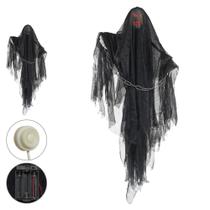 BONECO FANTASMA HALLOWEEN C/MOVIMENTO (PRETO) 85cm