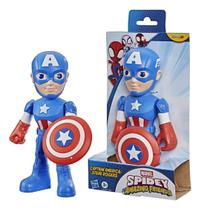 Boneco figura spidey e seus amigos espetaculares capitão america 23cm hasbro