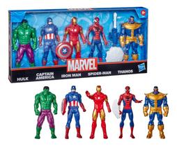 Boneco figuras marvel básicas pack com 5 personagens heróis marvel colecionáveis