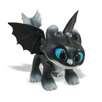 Boneco Filhote do Banguela Como Treinar o Seu Dragão Pupee Dusk Dawn Eclipse Preto Branco Articulado