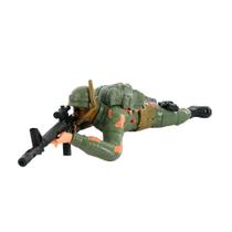 Boneco força de elite pronto para missão supersniper a pilha com movimentos luz e som etitoys