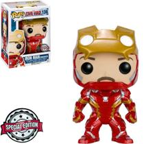 Boneco Funko Pop Marvel Captain America Civil War Exclusive - Iron Man (unmasked) 136