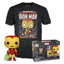 Boneco Funko Pop Marvel Holiday Iron Man + - Tees Bundle 72837 Boneco Funko Pop Marvel Holiday Iron Man + - Tees Bundle 72837