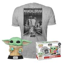 Boneco Funko Pop Star Wars Mandalorian Grugu + - Tees Bundle 63622 Boneco Funko Pop Star Wars Mandalorian Grugu + - Tees Bundle 63622