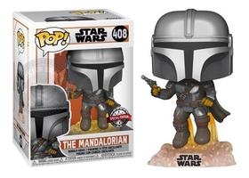 Boneco Funko Pop The Mandalorian Flying With Blaster 408