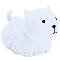 Boneco Gatinho Estica e Aperta Anti Stress Luz Brilhante Divertido Branco - Castela