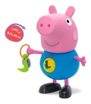 Boneco George Pig Gira Bolinha Brinquedo 24 Cm - Elka