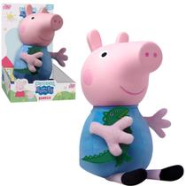 Boneco George Pig Original Pelúcia Infantil Com Dinossauro Em Tecido E Vinil 32cm Crianças Novabrink