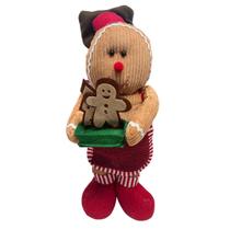 boneco ginger decoração de natal segurando mini cestinha boneco ginger decoração de natal segurando mini cestinha