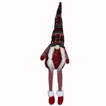 Boneco Gnomo De Pelúcia Com Gorro E Barba Decoração De Natal Vermelho