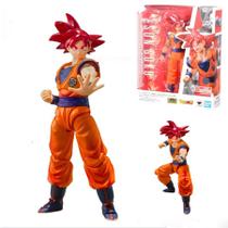Boneco Goku Deus Super Saiyajin Dragon Ball Red SHFiguarts