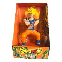 Boneco Goku Kamehameha Super Saiyajin Dragon Ball Amarelo - Super Size Figure Collection