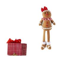 Boneco Grande De Pelúcia Homem De Gengibre Com Chapéu De Chef E Gravata Borboleta, Brinquedo Macio