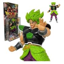 Boneco Grande Dragon Ballz Broly Super Sayajin Cabelo Verde 18 cm
