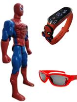 Boneco grande relógio digital a prova d agua oculos do homem aranha infantil masculino