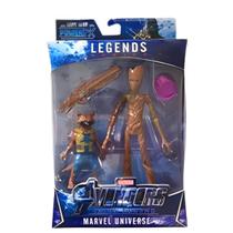Boneco Groot e Rocket Raccoon 15cm Legends