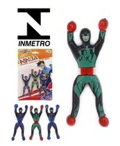 Boneco Gruda Escala Parede Vidro Ninja Hero Squad 3 Unidades Inmetro