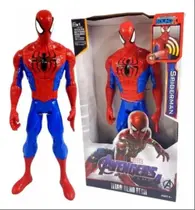 Boneco Homem Aranha Vermelho E Azul Luz E Som 30cm