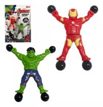 Boneco Homem De Ferro e Hulk Gruda Na Parede Toyng - 53514 Boneco Homem De Ferro e Hulk Gruda Na Parede Toyng - 53514