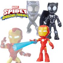 Boneco Homem de Ferro e Pantera Negra Spidey Amazing Friends - Hasbro