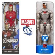 Boneco Homem De Ferro Marvel vs Cyborg DC De 30cm Hasbro