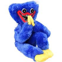 Boneco Huggy Wuggy Azul de Pelúcia 40cm Com Fecho nas Mãos