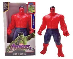 Boneco Hulk Vermelho Fala Som Luz 30cm Avengers Heroes Articulado Boneco Hulk Vermelho Fala Som Luz 30cm Avengers Heroes Articulado