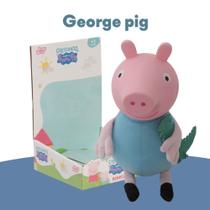 Boneco Infantil George Pig Com Dinossauro Pelúcia 30cm