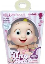 Boneco Interativo Tiny Tots com Fralda Azul + Mamadeira