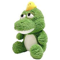 Boneco Jacaré Dengoso De Pelúcia Macio E Fofo Com Passarinho Decorativo Para Quarto