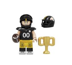 Boneco jogador futebol americano pittsburgh steelers nfl bloco de montar