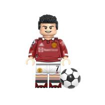 Boneco jogador futebol blocos de montar escolha