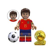 Boneco jogador futebol seleção fifa blocos de montar