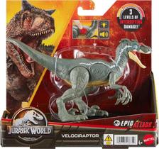 Boneco Jurassic World Dinossauro Velociraptor Com Luz E Som
