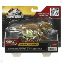 Boneco Jurassic World Fierce Changers Tiranossauro Rex para Anquilossauro HLP05 - Mattel