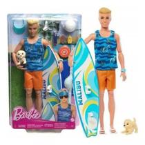 Boneco Ken Barbie Filme Articulado Surf Pet Hpt50 Mattel