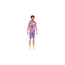 Boneco ken fashionista moreno com barba camiseta colorida - mattel hrh26/dwk44