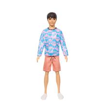 Boneco ken fashionista oriental suéter azul e rosa - mattel hrh24/dwk44