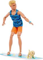 Boneco Ken Praia e Surf Pet e Acessórios - HPT49 Mattel