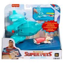 Boneco Krypto e Nave Veículo Lançador - DC Super Pets - Fisher Price Mattel HGL18
