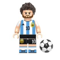 Boneco lionel messi jogador futebol argentina copa do mundo fifa bloco de montar