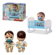 Boneco Little Dolls Bercinho com Chupeta 20cm Divertoys Original Menino Brinquedo Criança Infantil Presente