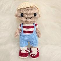 Boneco Loiro Amigurumi de Crochê - 22 cm