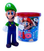 Boneco Luigi 14cm Coleção Turma Super Mario + Caneca 350ml