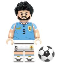 Boneco luis suarez jogador futebol seleção uruguai copa do mundo fifa bloco de montar