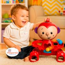 Boneco Macaco Zuquinha Escorrega Bolinha Brinquedo Educativo e Pedagógico para Bebes Infantil Elka Dia das Crianças